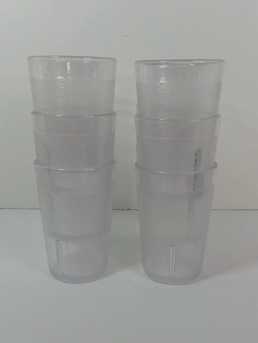 Vintage Texan Clear Pebble Textured Plastic Drinking Tumblers - Set of 10